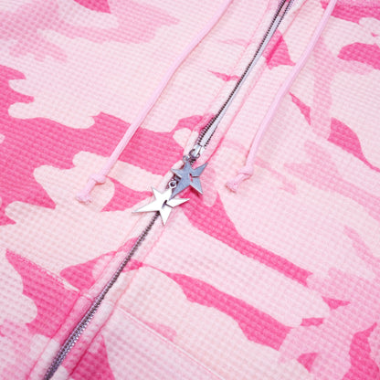 Carpet Company C-Star Double Zip Thermal Hoodie - Pink Camo