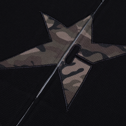 Carpet Company C-Star Thermal Zip Hoodie - Black