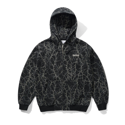 Butter Goods Thorn Camo Waffle Zip Hoodie - Black
