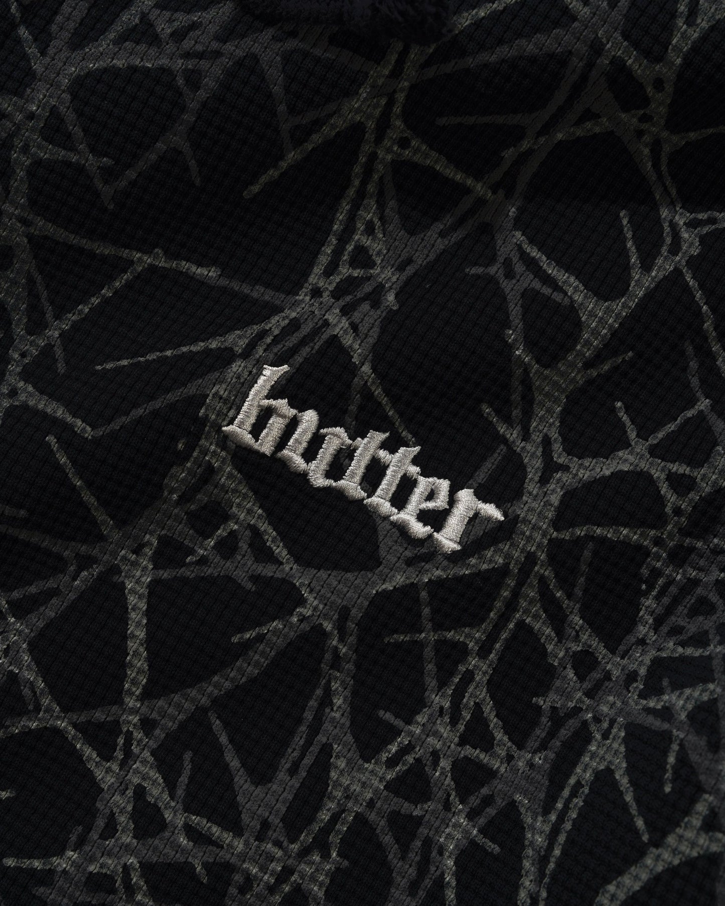 Butter Goods Thorn Camo Waffle Zip Hoodie - Black