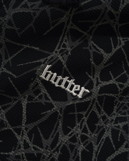 Butter Goods Thorn Camo Waffle Zip Hoodie - Black