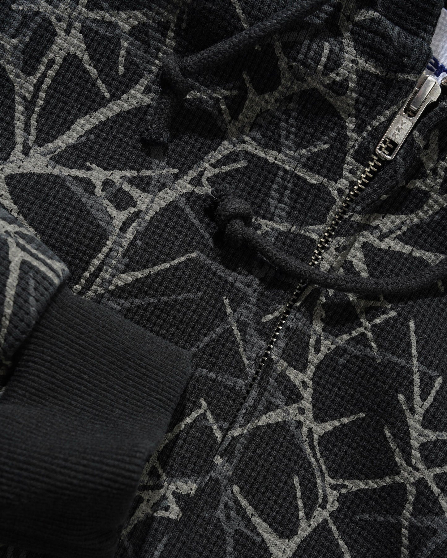 Butter Goods Thorn Camo Waffle Zip Hoodie - Black