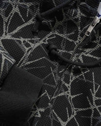 Butter Goods Thorn Camo Waffle Zip Hoodie - Black