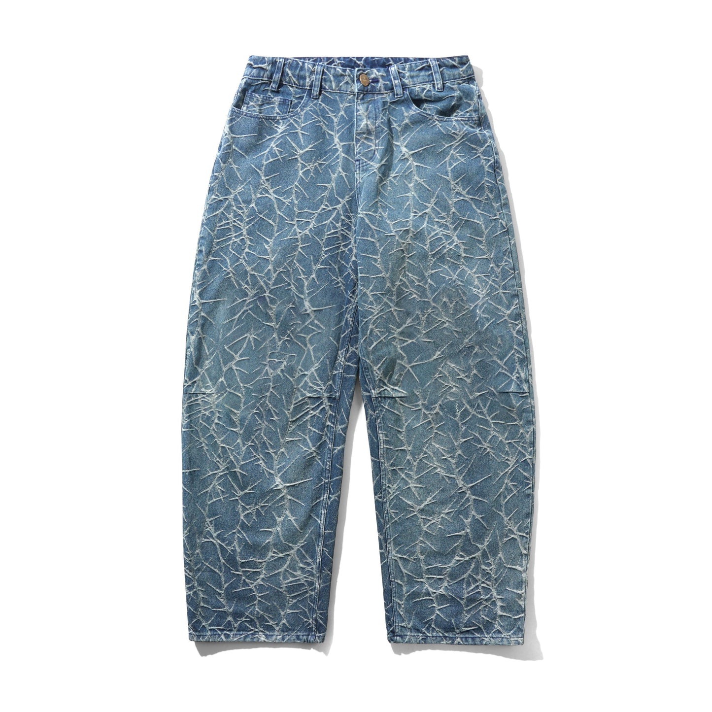 Butter Goods Thorn Camo Wide Cut Denim Jeans - Washed Indigo