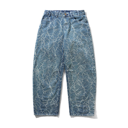 Butter Goods Thorn Camo Wide Cut Denim Jeans - Washed Indigo