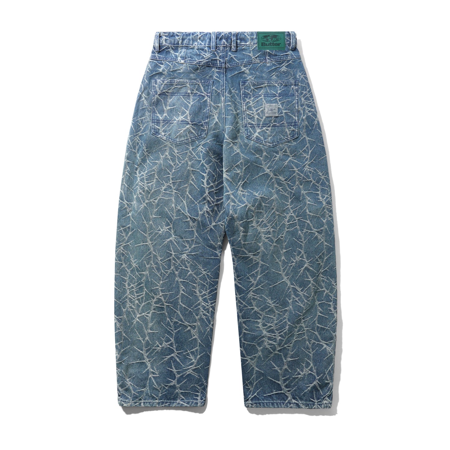 Butter Goods Thorn Camo Wide Cut Denim Jeans - Washed Indigo