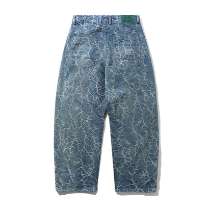 Butter Goods Thorn Camo Wide Cut Denim Jeans - Washed Indigo