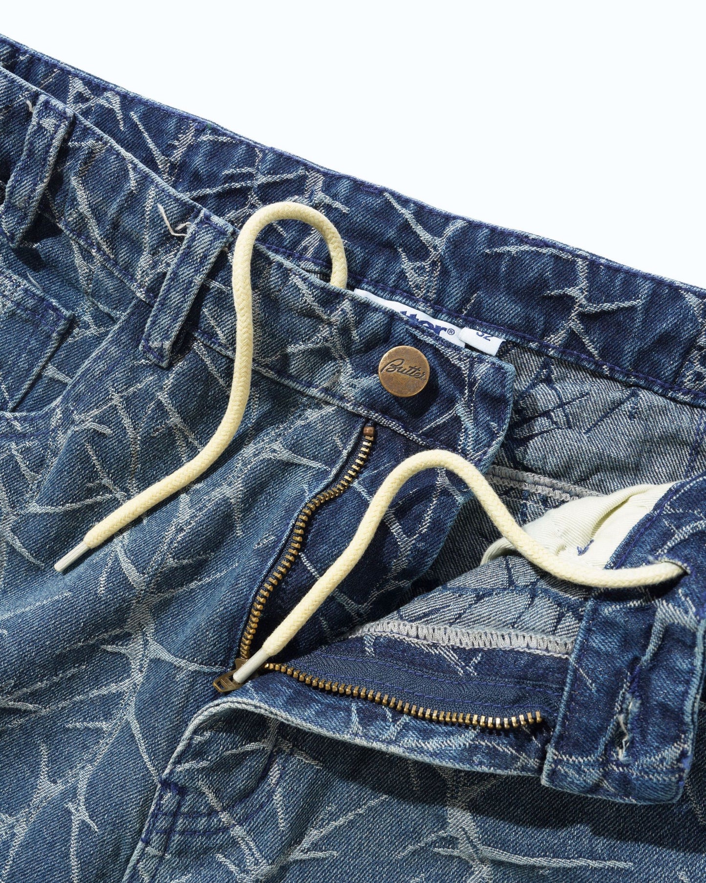 Butter Goods Thorn Camo Wide Cut Denim Jeans - Washed Indigo