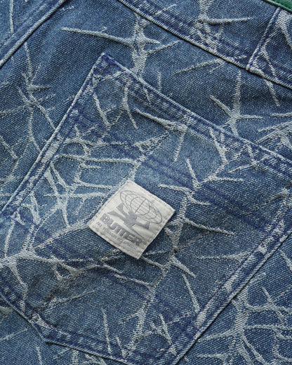 Butter Goods Thorn Camo Wide Cut Denim Jeans - Washed Indigo