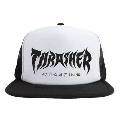 Thrasher Metal Trucker Hat - Black/White/Black