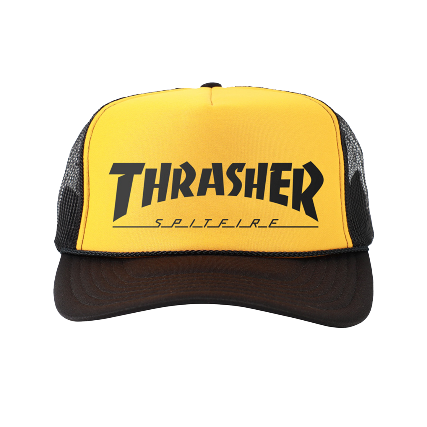 Thrasher x Spitfire Trucker Hat - Black/Gold