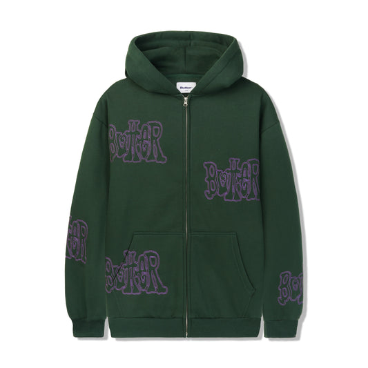 Butter Goods Tour Zip-Thru Hood - Dark Green