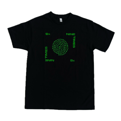 Ninetimes Letraset Tee - Black/Green
