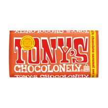 Load image into Gallery viewer, Tony&#39;s Chocolonely Caramel Sea Salt Milk Chocolate Bar