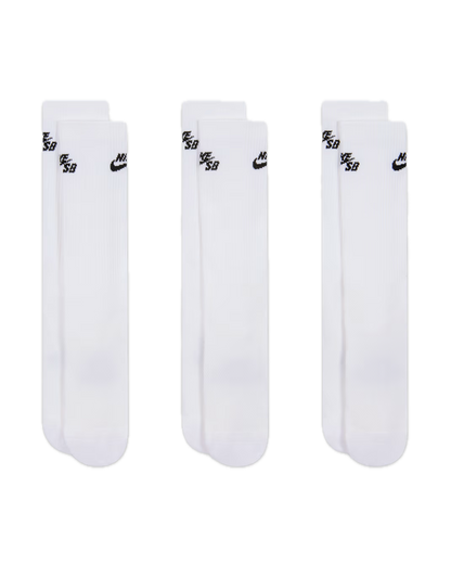Nike SB Everyday Elevated Sock 3-Pack - White