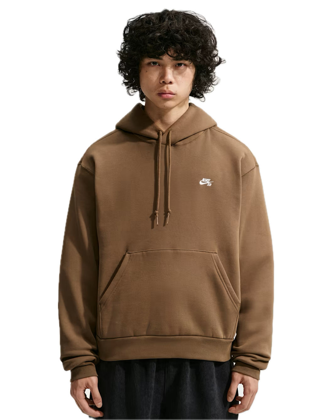 Nike SB Embroidered Hoodie - Mosswood Brown/White