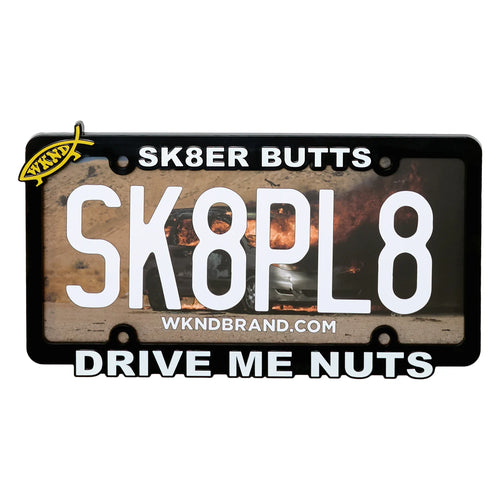 WKND Drive Me Nuts License Plate Fram