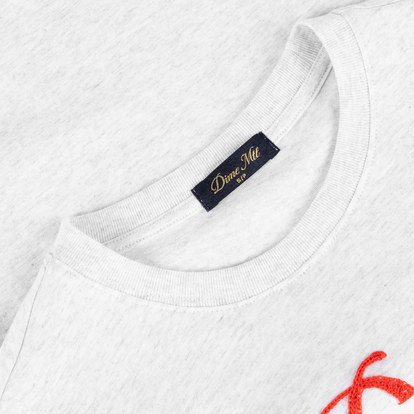 Dime Cursive Crochet Tee - Ash