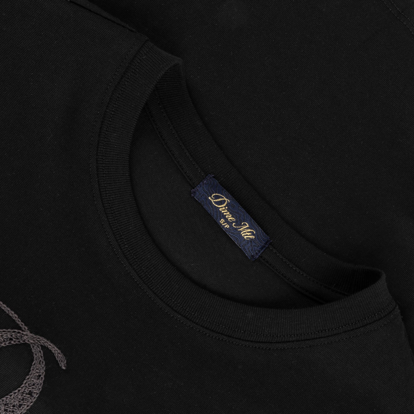 Dime Cursive Crochet Tee - Black