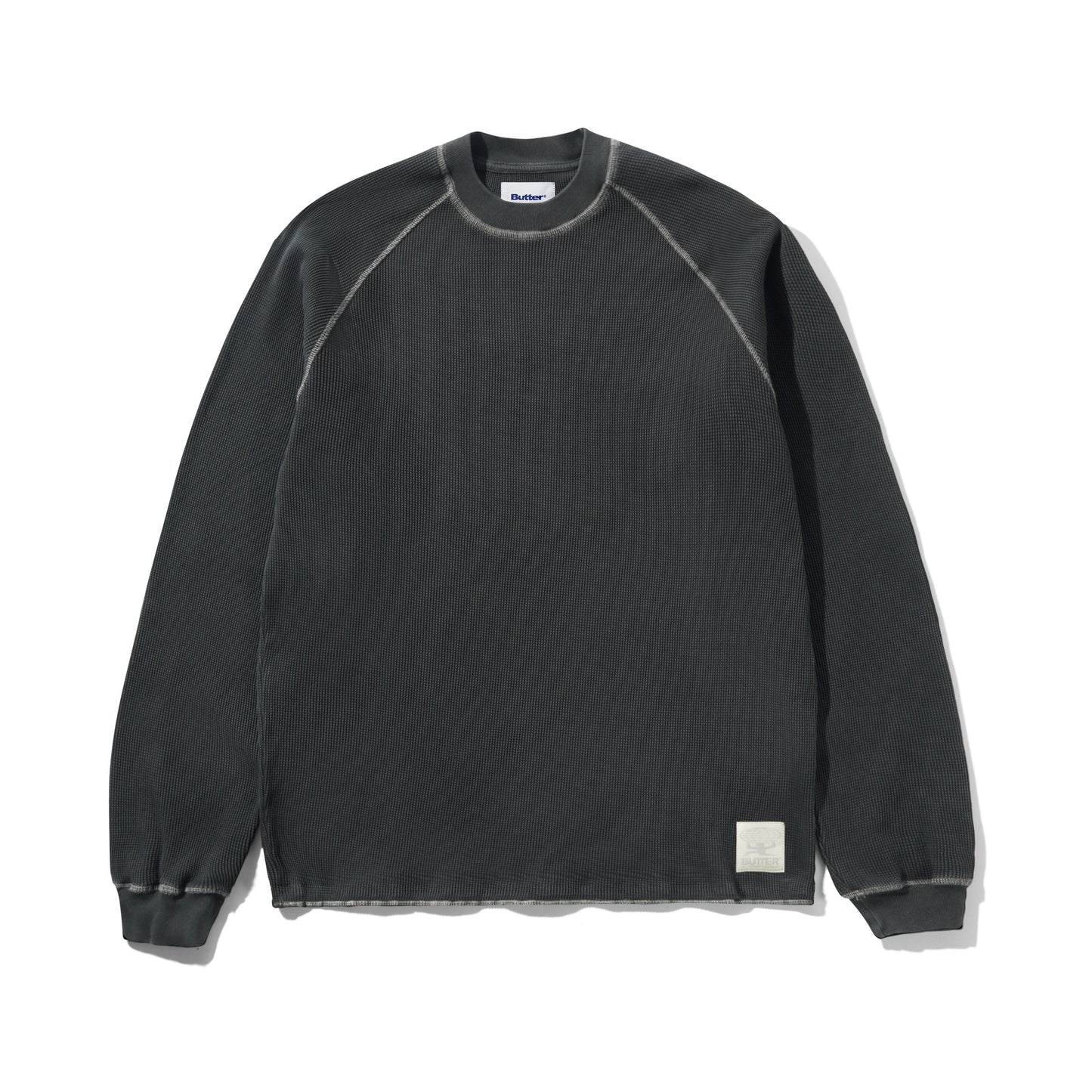 Butter Goods Waffle Longsleeve Top - Washed Black