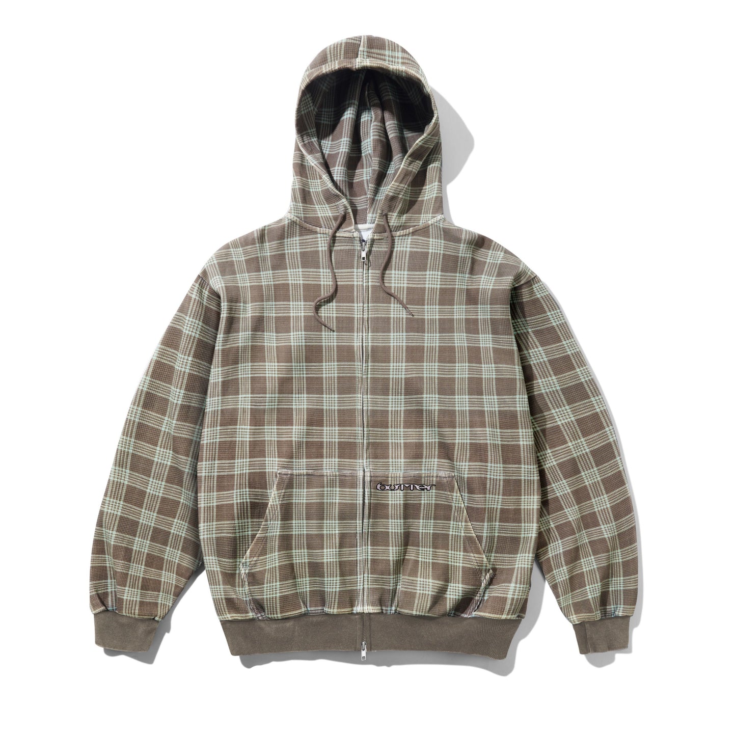 Butter Goods Waffle Zip-Thru Hoodie - Plaid