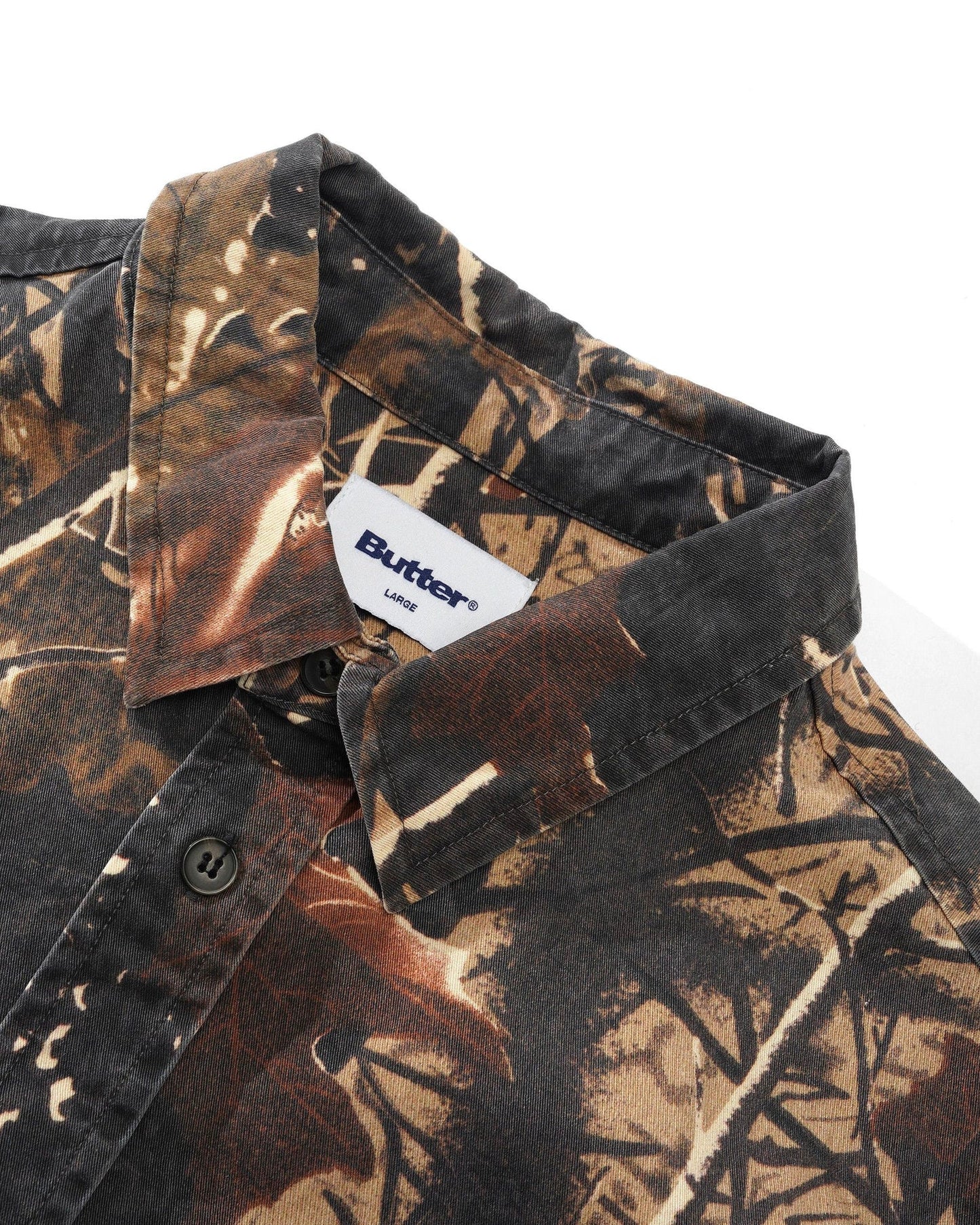 Butter Goods Washed Pocket Longsleeve Shirt- Camo