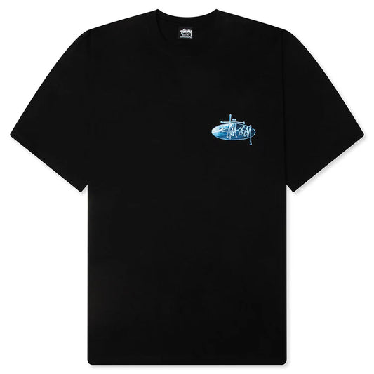 Stussy Wave Oval Tee - Black