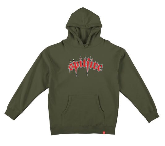 Spitfire Venom Hoodie - Army/Red/White/Black