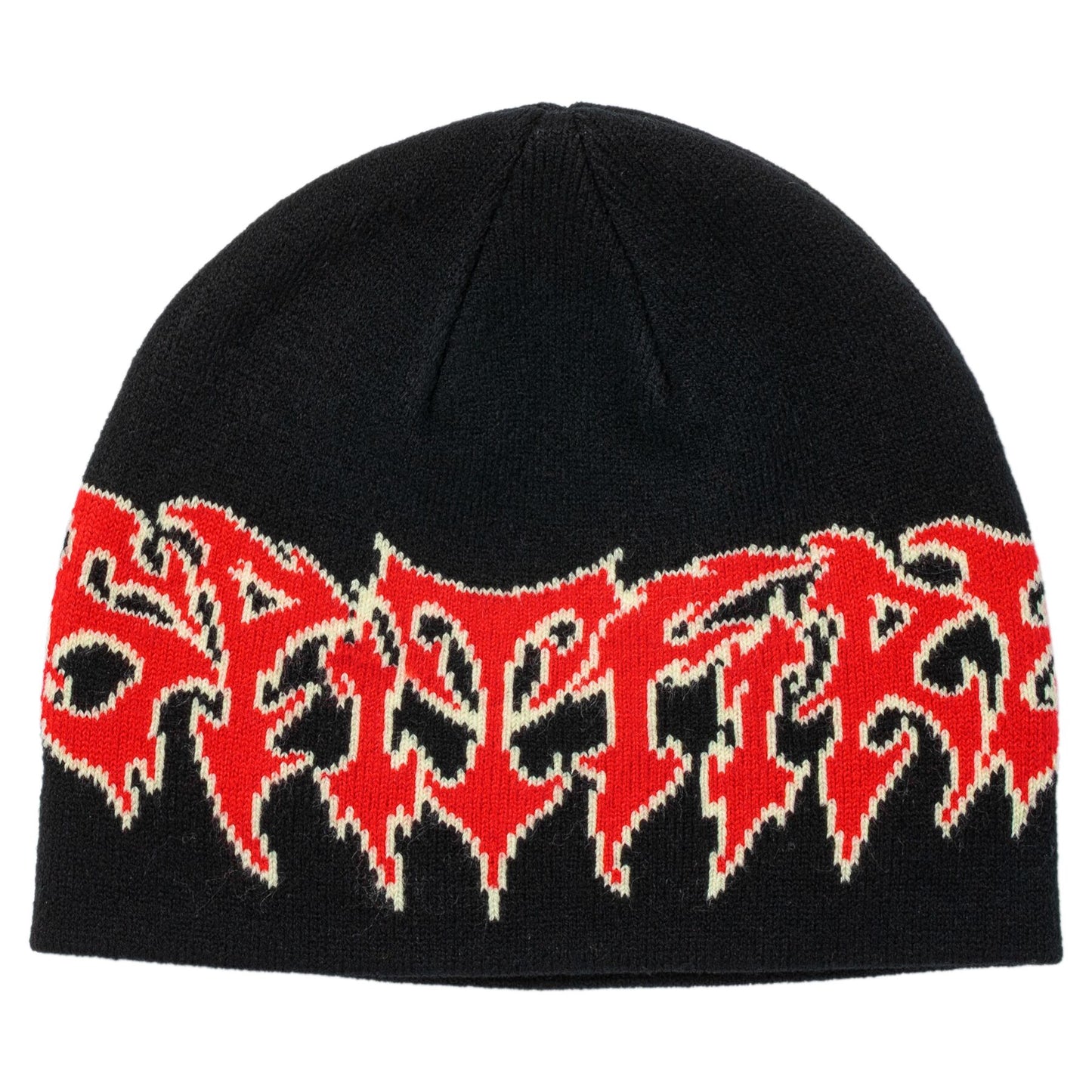 Spitfire Demon Script Skully Beanie - Black/Red/Cream