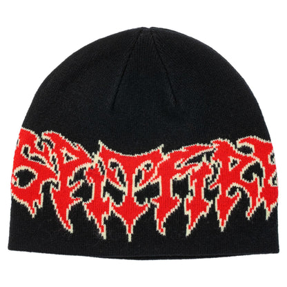 Spitfire Demon Script Skully Beanie - Black/Red/Cream