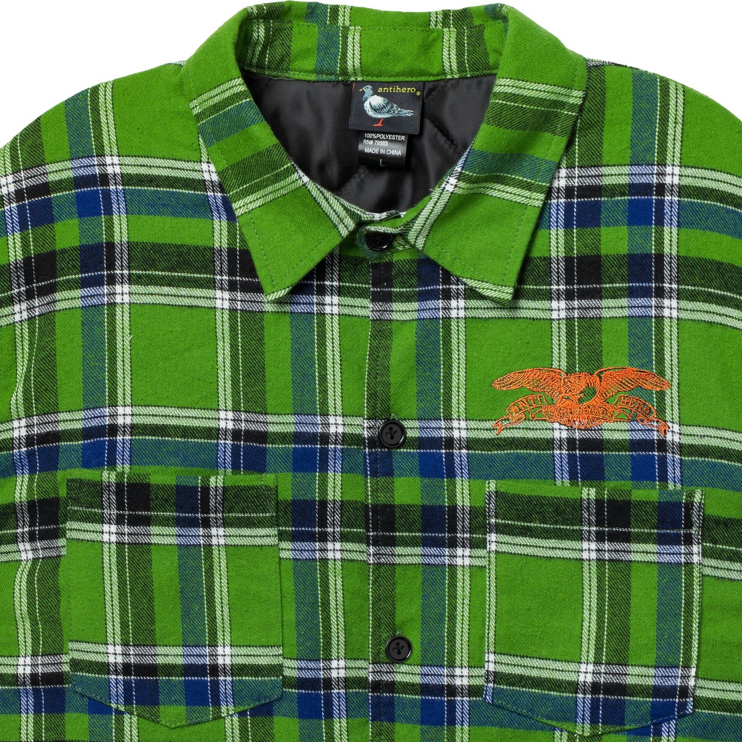 Antihero Basic Eagle Flannel Custom Jacket - Green/Blue Multi/Orange