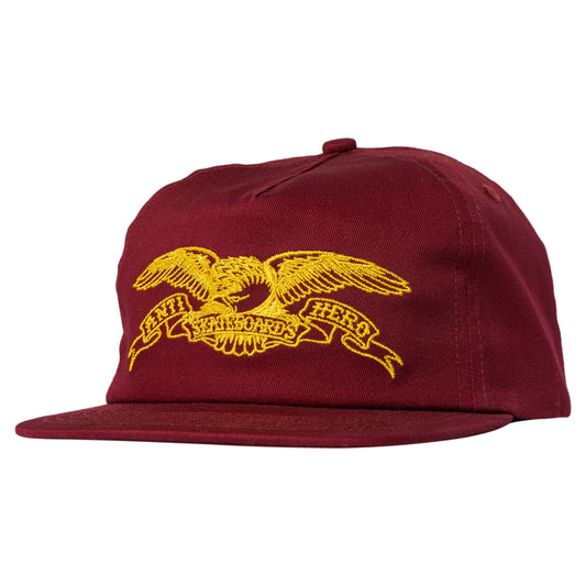 Antihero Basic Eagle Snapback - Wine/Gold