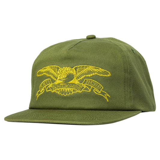 Antihero Basic Eagle Snapback - Olive/Yellow