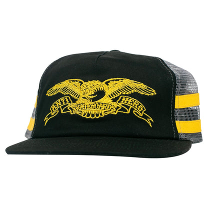 Antihero Basic Eagle Snapback - Black/Charcoal/Yellow