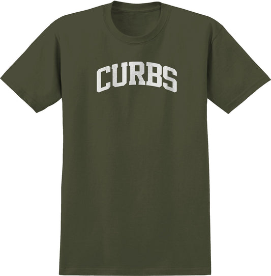 Real Curbs Tee - Military Green/White