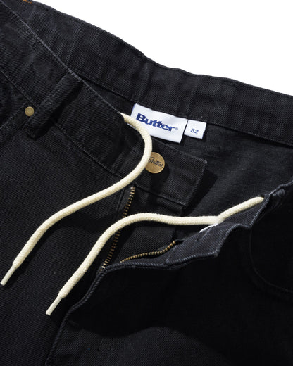 Butter Goods Wide Cut Denim Jeans - Dark Washed Black