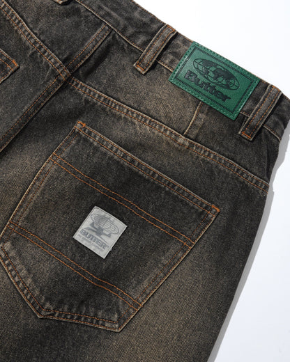 Butter Goods Wide Cut Denim Jeans - Faded Brown Wash