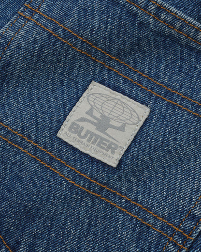 Butter Goods Wide Cut Denim Jeans - Mid Blue
