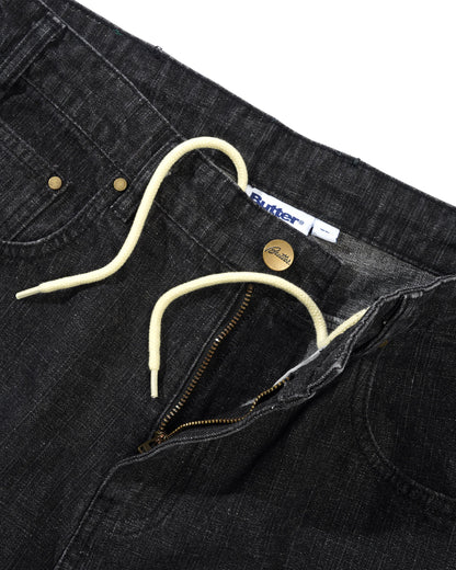 Butter Goods Wide Cut Denim Jeans - Streaky Black Wash