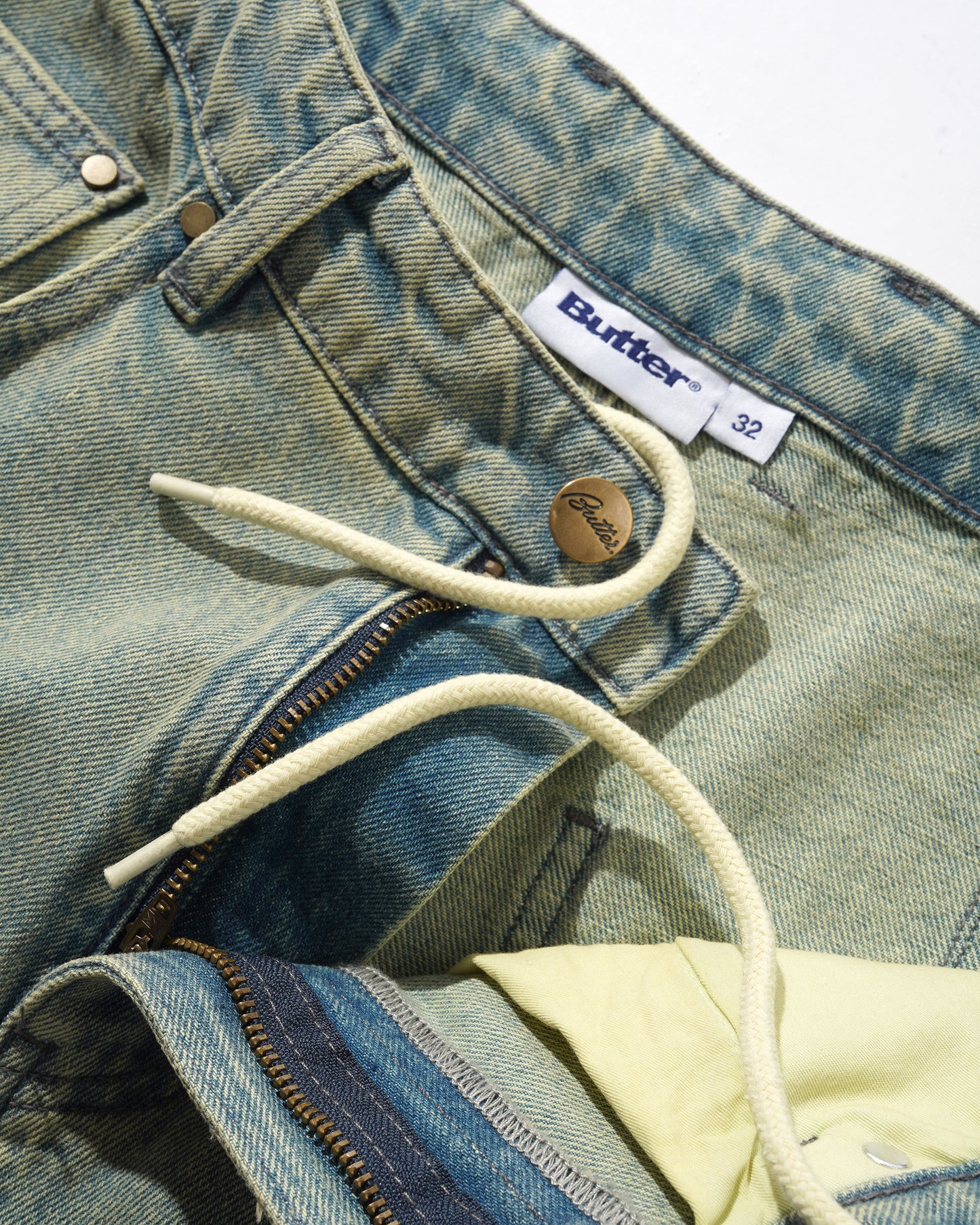 Butter Goods Wide Cut Denim Jeans - Tinted Blue Wash