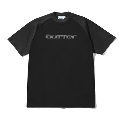 Butter Goods Witness Raglan Tee - Black/Dark Grey