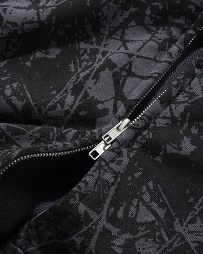 Butter Goods Woods Camo Zip-Thru Hoodie - Washed Black