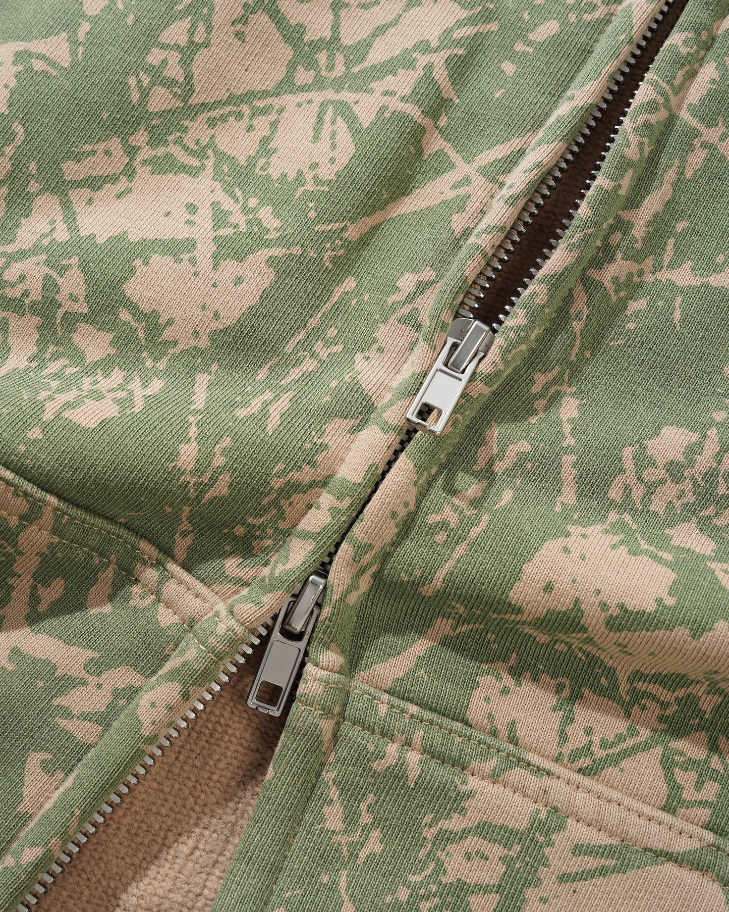 Butter Goods Woods Camo Zip-Thru Hoodie - Washed Sage
