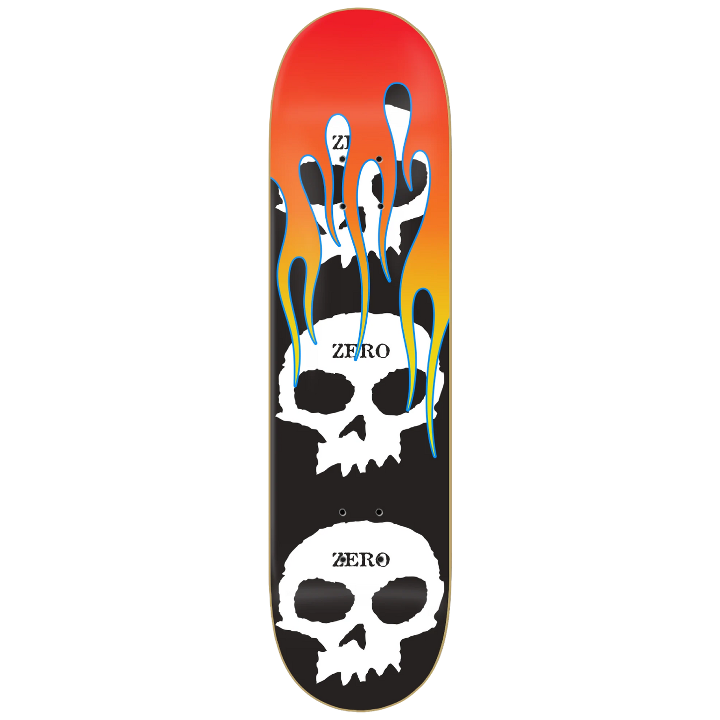 Zero 3 Skull Flames Deck - 8.25