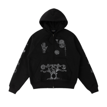 Dime Sigil Zip Hoodie - Black