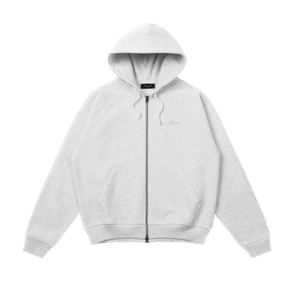 Dime Cursive Small Logo Heavyweight Zip Hoodie - Ash