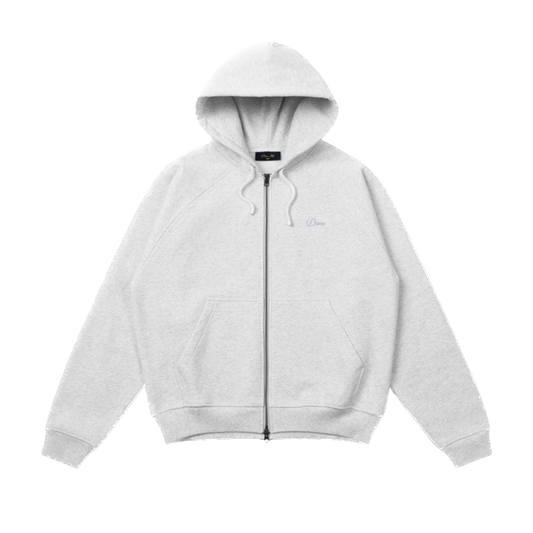 Dime Cursive Small Logo Heavyweight Zip Hoodie - Ash