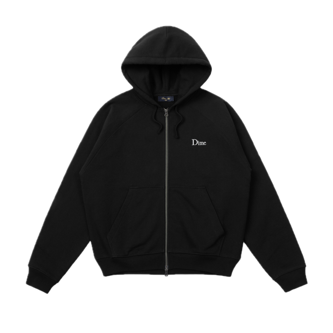 Dime Classic Small Logo Zip Hoodie - Black