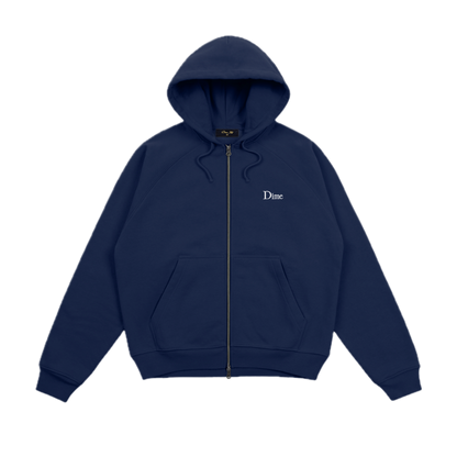 Dime Classic Small Logo Zip Hoodie - Midnight Navy