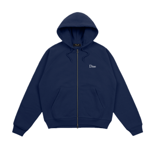 Dime Classic Small Logo Zip Hoodie - Midnight Navy
